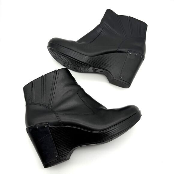 Dansko Faith Wedge Boot Black Leather EU 42 US 11.5-12 - Picture 1 of 14